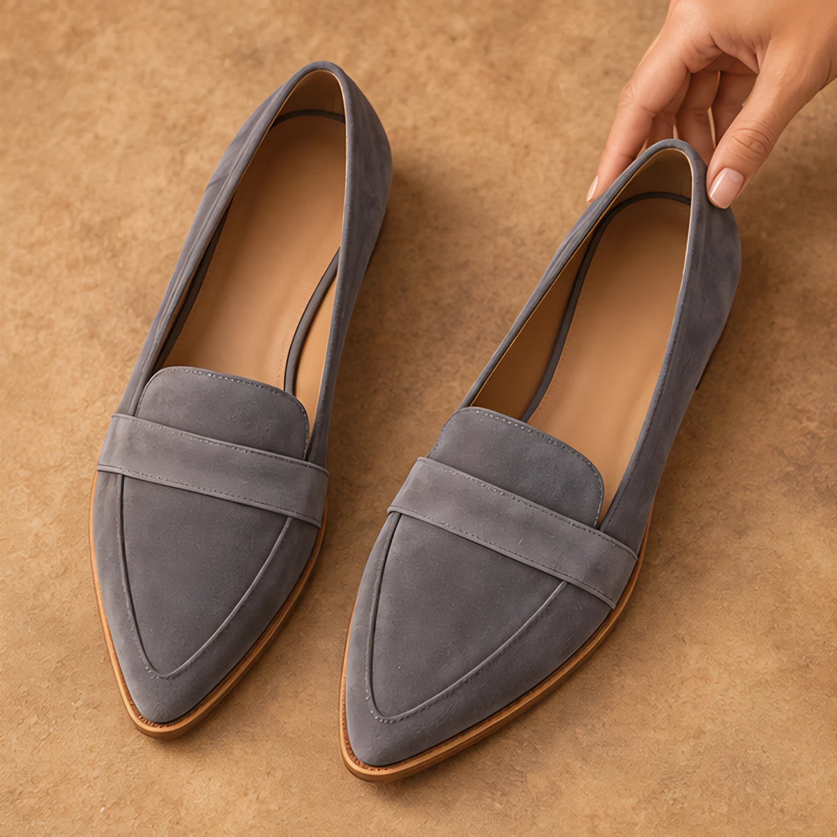 Adelina Women's Orthopedic Slip-On Loafers - Gray - Shoes - Eric Muller - Image 2