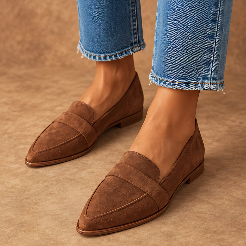 Adelina Women's Orthopedic Slip-On Loafers - Brown - Women's Footwear > Loafers > Pointed-Toe Loafers - Eric Muller - Image 1