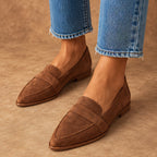 Adelina Women's Orthopedic Slip-On Loafers - Brown - Women's Footwear > Loafers > Pointed-Toe Loafers - Eric Muller - Image 1