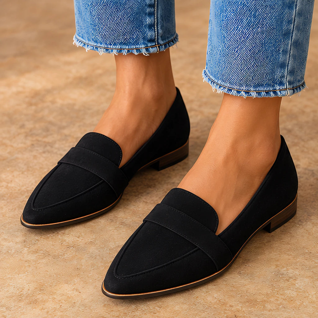 Adelina Women's Orthopedic Slip-On Loafers - Black - Women's Footwear > Loafers > Pointed-Toe Loafers - Eric Muller - Image 1