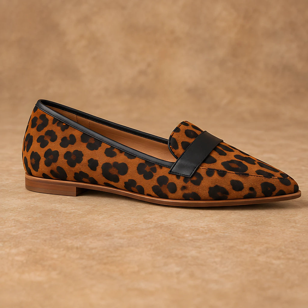 Adelina Women's Orthopedic Slip-On Loafers - Leopard - Women's Footwear > Loafers > Pointed-Toe Loafers - Eric Muller - Image 3