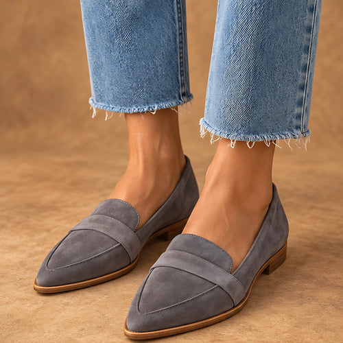 Adelina Women's Orthopedic Slip-On Loafers - Gray - Women's Footwear > Loafers > Pointed-Toe Loafers - Eric Muller - Image 1