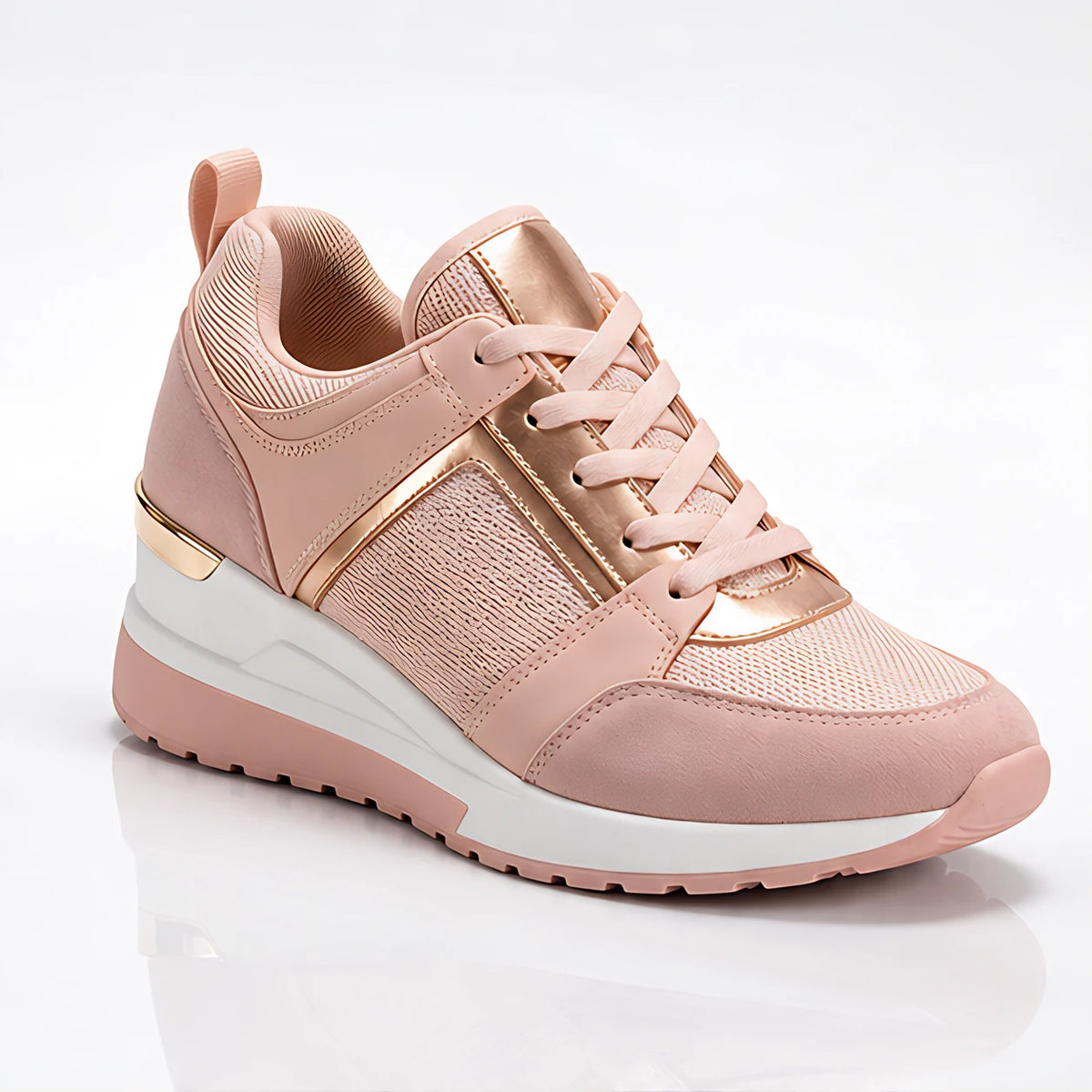 Aderyn Women's Perforated Wedge Rise Sneakers - Pink - Footwear > Sneakers > Wedge Sneakers - Eric Muller - Image 1