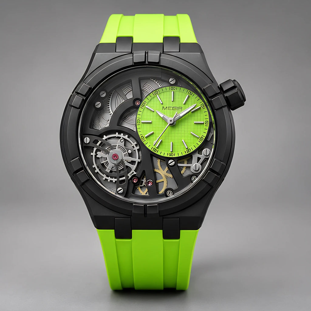 Altair Men's Quartz Analog Watch 45mm - Lime Green - Accessories > Watches > Skeleton Dial Sport Watches - Eric Muller - Image 2