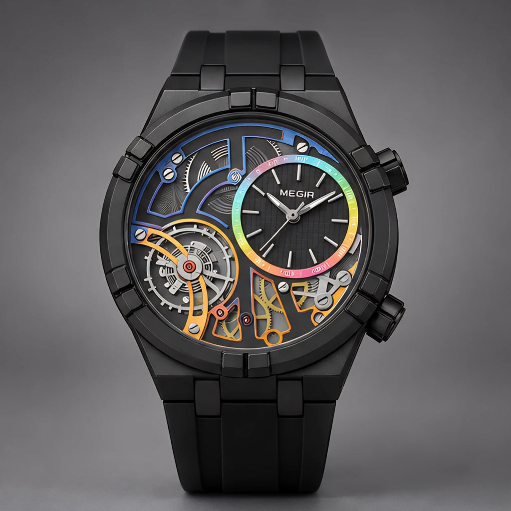 Altair Men's Quartz Analog Watch 45mm - Charcoal Fusion - Accessories > Watches > Skeleton Dial Sport Watches - Eric Muller - Image 2