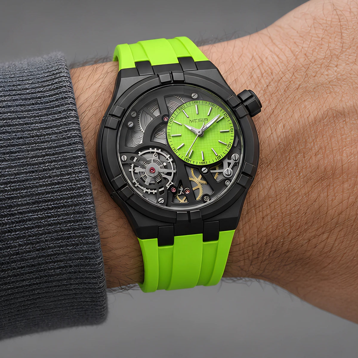 Altair Men's Quartz Analog Watch 45mm - Lime Green - male - Eric Muller - Image 3