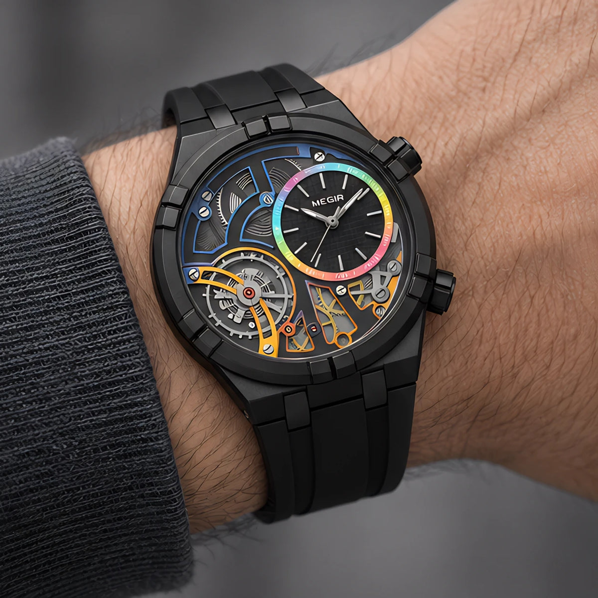 Altair Men's Quartz Analog Watch 45mm - Charcoal Fusion - male - Eric Muller - Image 3