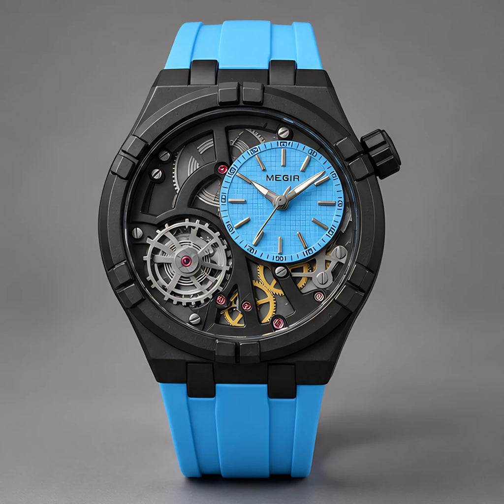 Altair Men's Quartz Analog Watch 45mm - Hyper Blue - Accessories > Watches > Skeleton Dial Sport Watches - Eric Muller - Image 2