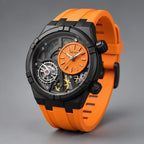 Altair Men's Quartz Analog Watch 45mm - Neon Orange - Accessories > Watches > Skeleton Dial Sport Watches - Eric Muller - Image 1