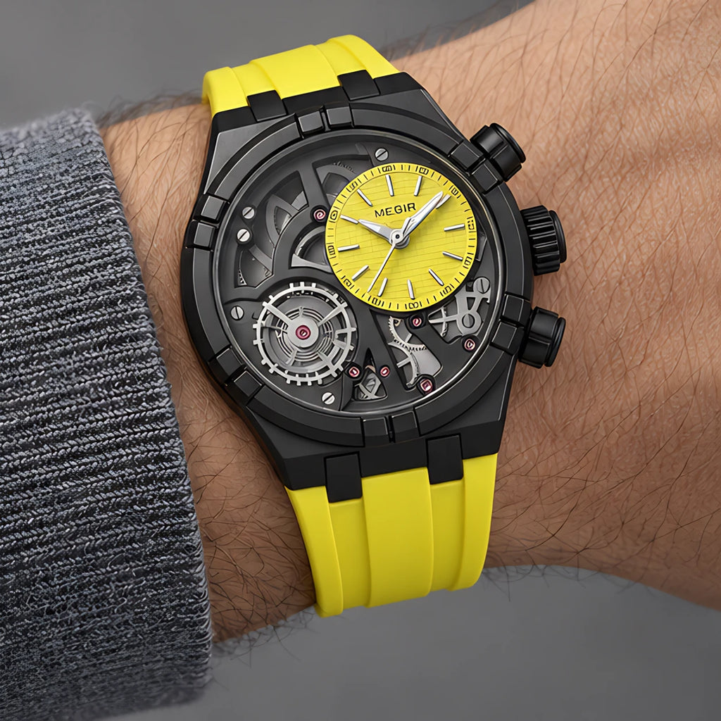 Altair Men's Quartz Analog Watch 45mm - Neon Yellow - male - Eric Muller - Image 3