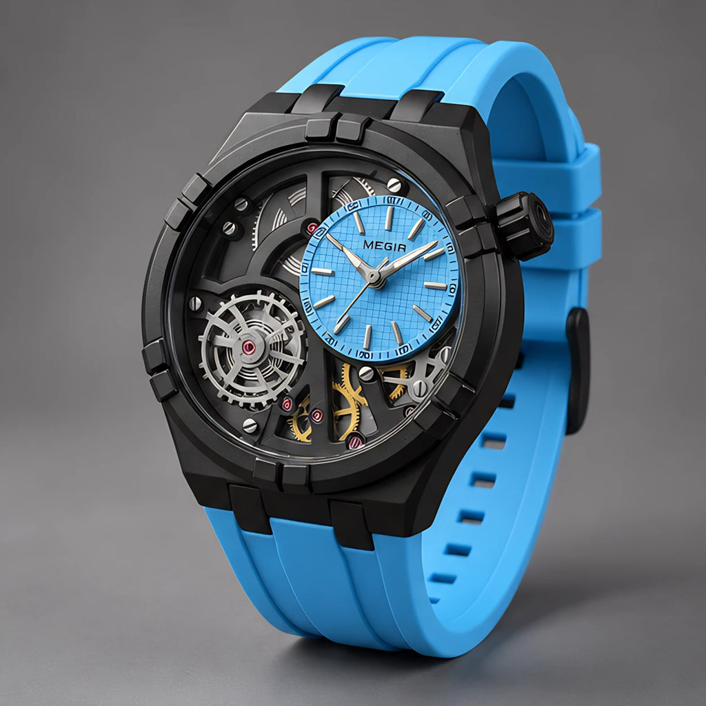 Altair Men's Quartz Analog Watch 45mm - Hyper Blue - Accessories > Watches > Skeleton Dial Sport Watches - Eric Muller - Image 1