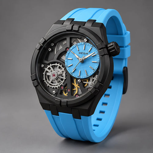 Altair Men's Quartz Analog Watch 45mm - Hyper Blue - Accessories > Watches > Skeleton Dial Sport Watches - Eric Muller - Image 1