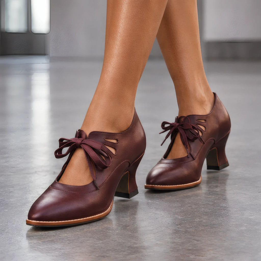 Anastasia Women's Sculpted-Heel Leather Pumps - Red - female - Eric Muller - Image 3