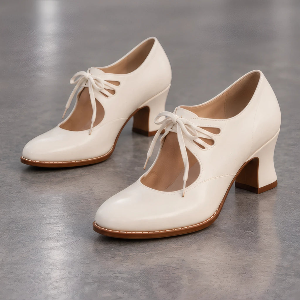 Anastasia Women's Sculpted-Heel Leather Pumps - White - women's heels - Eric Muller - Image 5