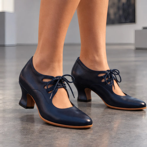 Anastasia Women's Sculpted-Heel Leather Pumps - Blue - female - Eric Muller - Image 3