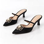 Arietta Women's Floral Kitten-Heel Mules - Classic Black - Shoes - Eric Muller - Image 2