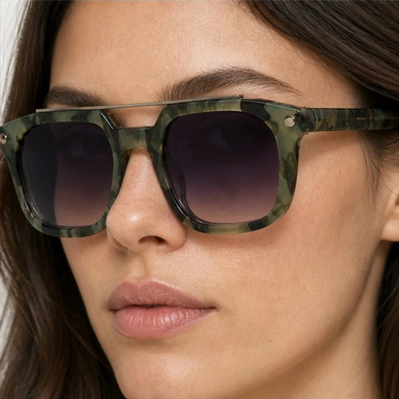 Ashcombe Double-Bridge Shades - Olive - acetate sunglasses - Eric Muller - Image 4