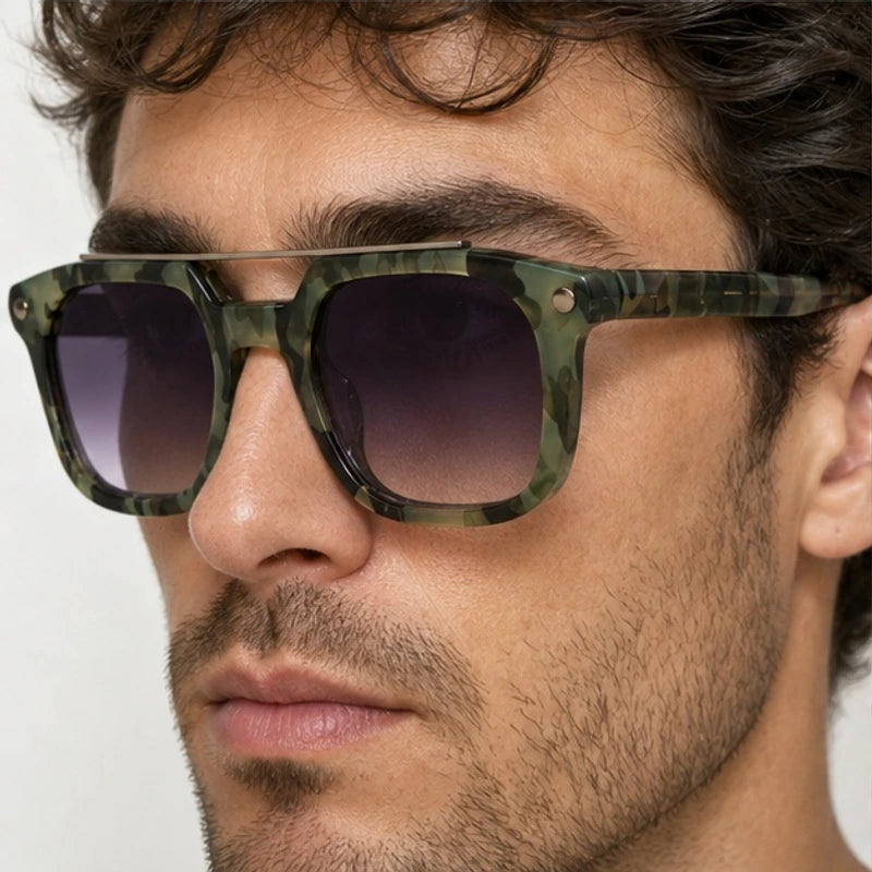 Ashcombe Double-Bridge Shades - Olive - double bridge sunglasses - Eric Muller - Image 3