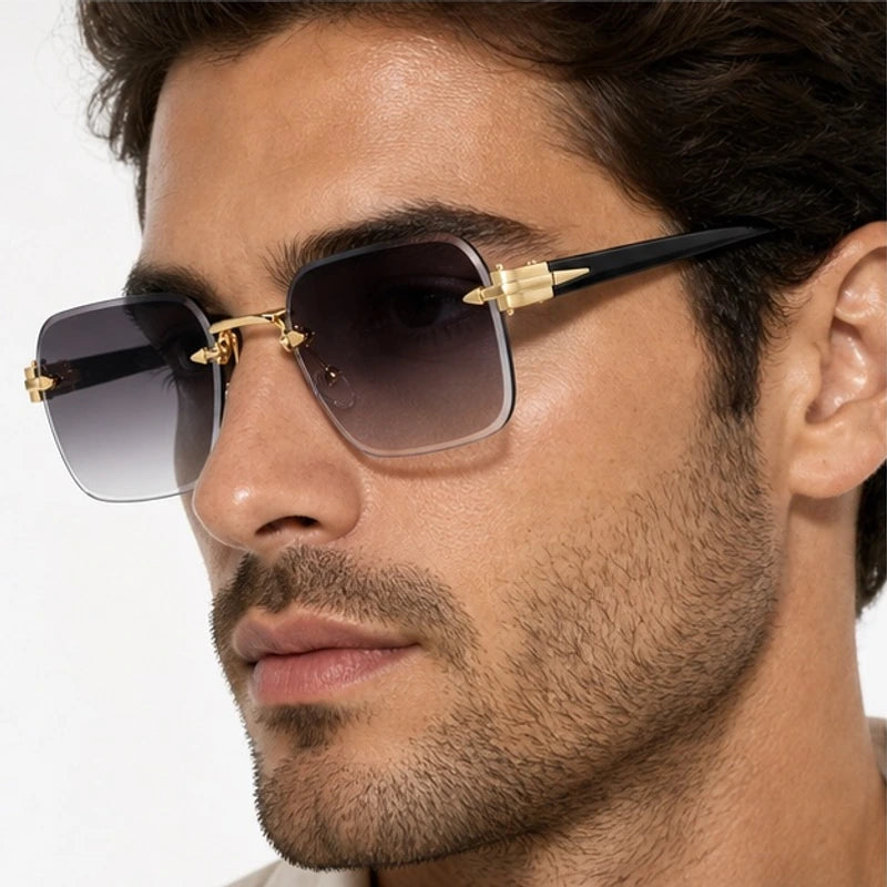 Auden Rimless Rectangular Shades - Ash - rimless sunglasses - Eric Muller - Image 3