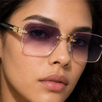 Auden Rimless Rectangular Shades - Orchid - rectangular sunglasses - Eric Muller - Image 4