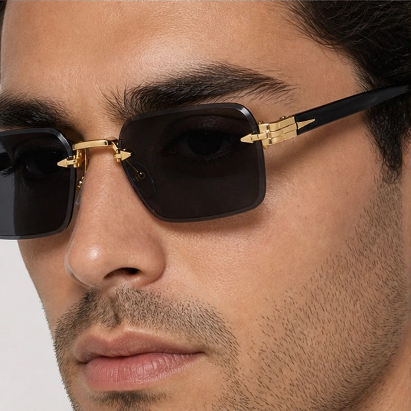 Auden Rimless Rectangular Shades - Noir - rimless sunglasses - Eric Muller - Image 3