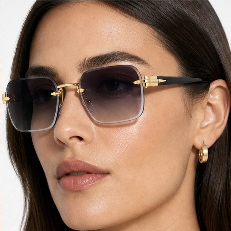 Auden Rimless Rectangular Shades - Ash - rectangular sunglasses - Eric Muller - Image 4