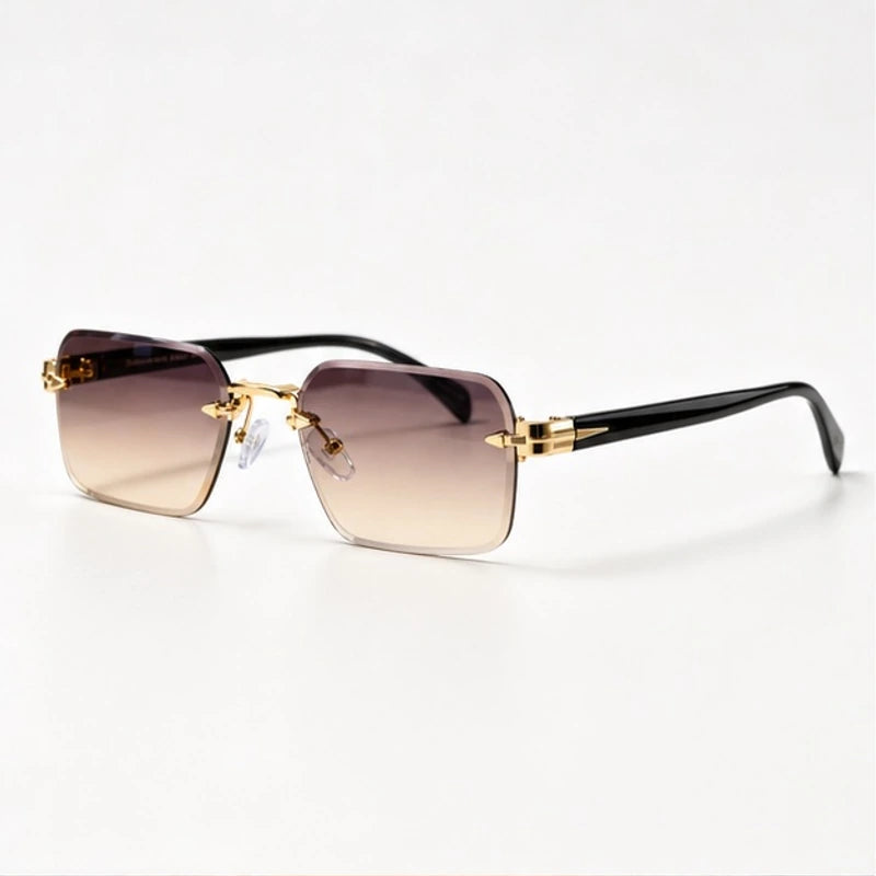 Auden Rimless Rectangular Shades - Havana - Sunglasses - Eric Muller - Image 1