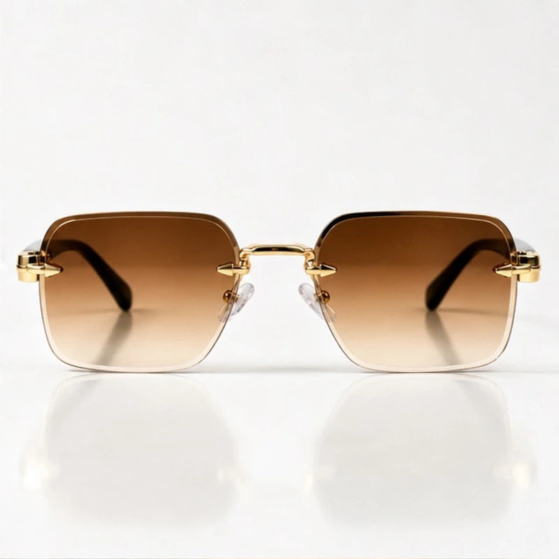 Auden Rimless Rectangular Shades - Cognac - sunglasses - Eric Muller - Image 2