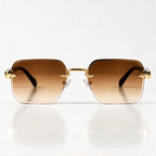 Auden Rimless Rectangular Shades - Cognac - sunglasses - Eric Muller - Image 2