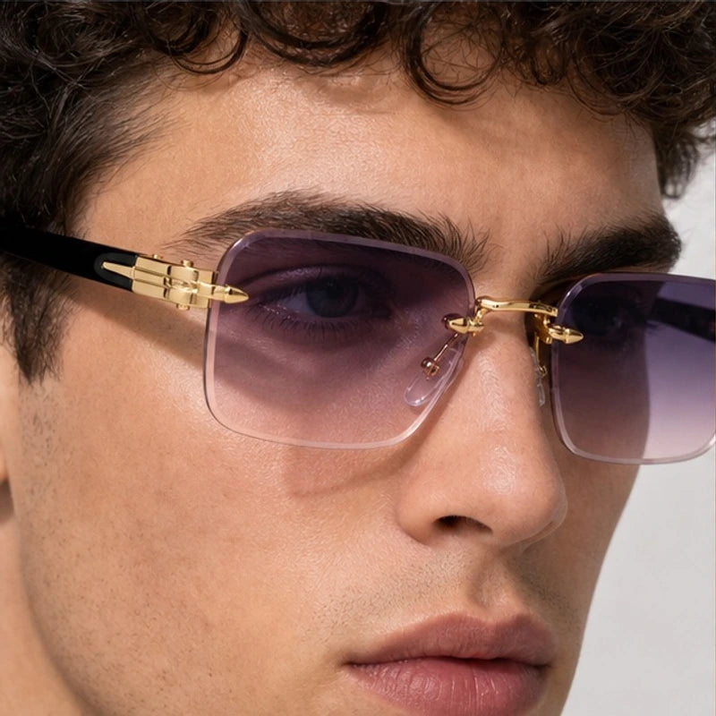 Auden Rimless Rectangular Shades - Orchid - rimless sunglasses - Eric Muller - Image 3