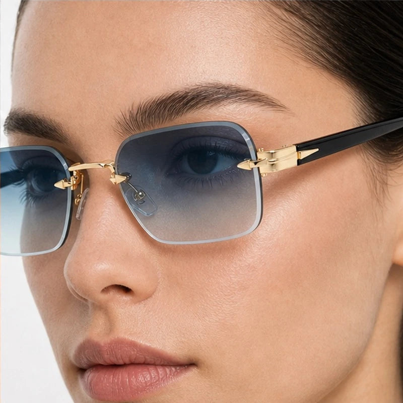 Auden Rimless Rectangular Shades - Arctic - rimless sunglasses - Eric Muller - Image 3