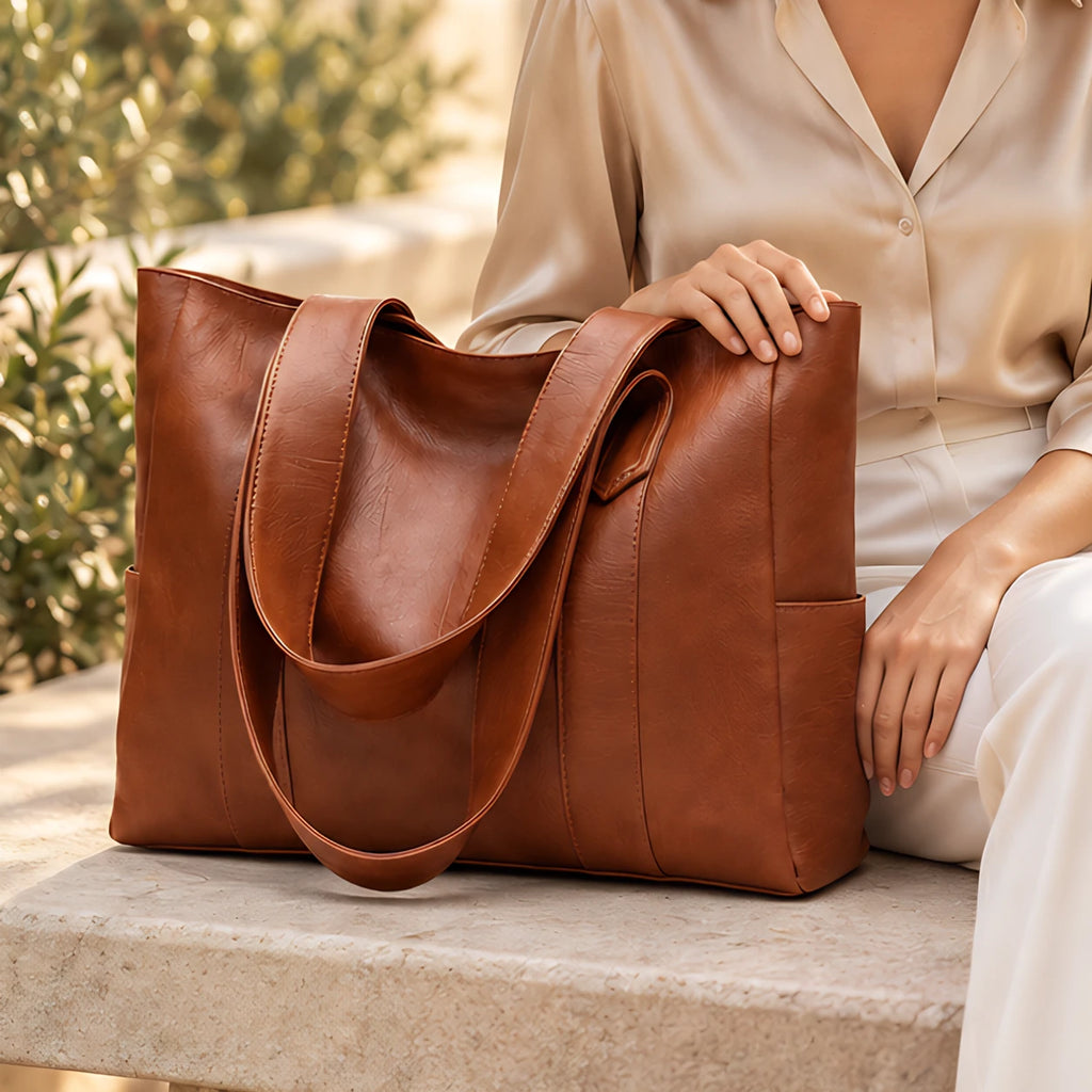 Audra Women's Classic Shoulder Tote - Coffee - Bags - Eric Muller - Image 4