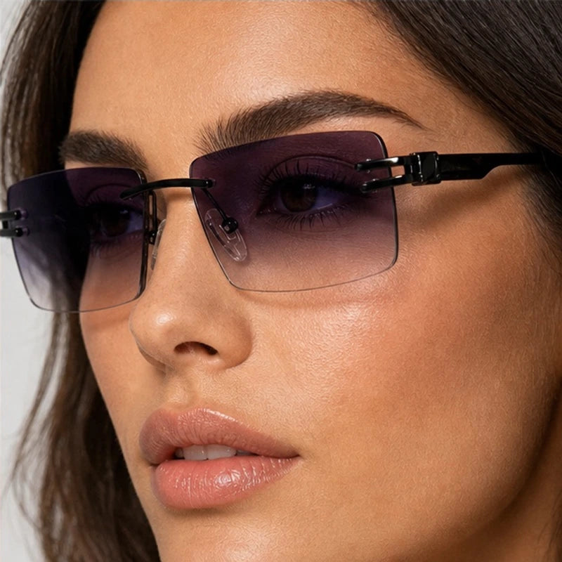 Aurek Rimless Shades - Carbon - rectangular sunglasses - Eric Muller - Image 4