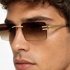 Aurek Rimless Shades - Mocha - rimless sunglasses - Eric Muller - Image 3