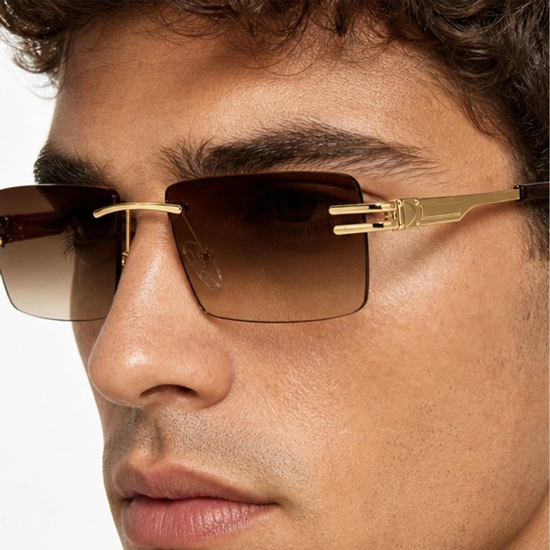Aurek Rimless Shades - Mocha - rimless sunglasses - Eric Muller - Image 3
