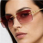 Aurek Rimless Shades - Rouge - rectangular sunglasses - Eric Muller - Image 4