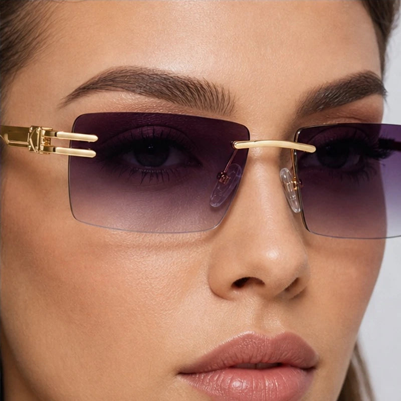 Aurek Rimless Shades - Mouve - rectangular sunglasses - Eric Muller - Image 4