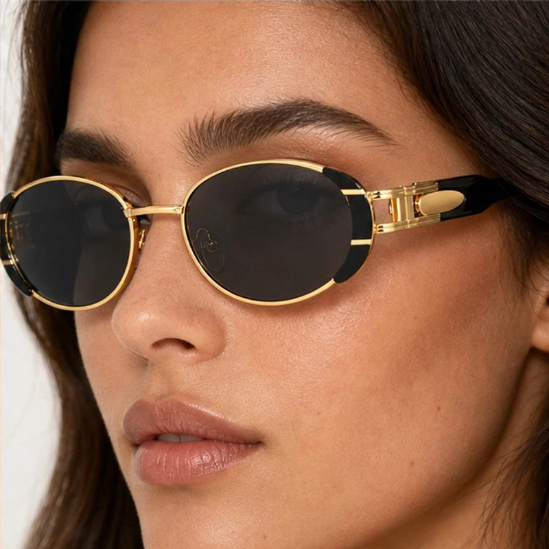 Aurelia Oval Shades - Smoke - gold metal - Eric Muller - Image 4