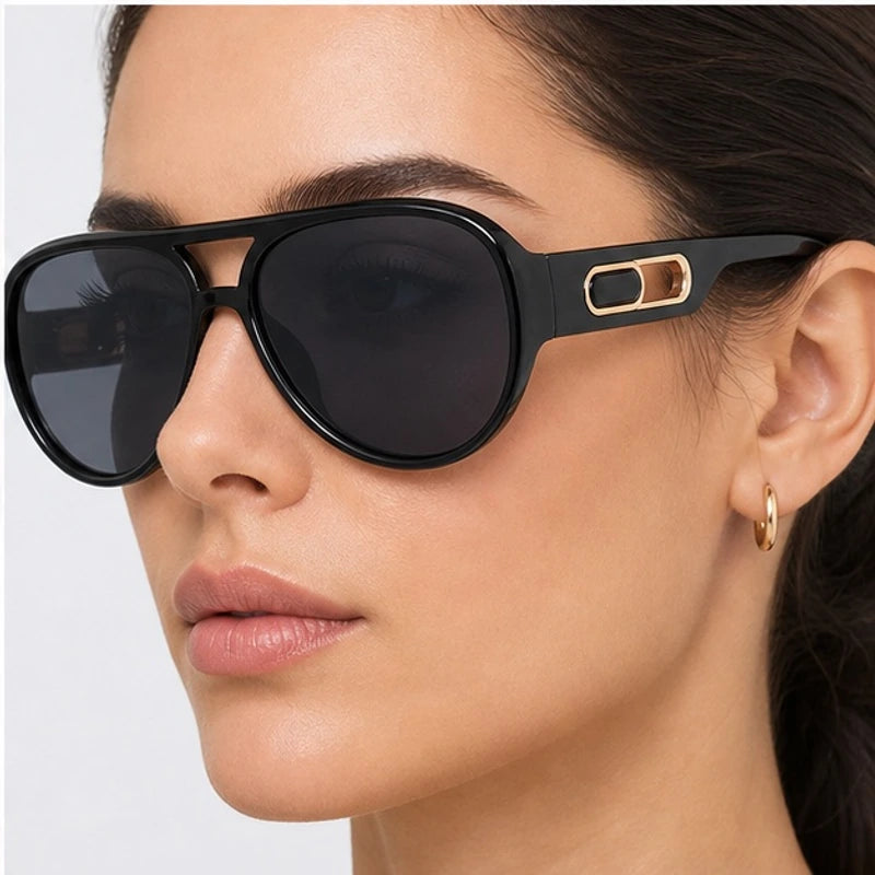 Aurelia Shield Aviator Shades - Black - shield frame - Eric Muller - Image 4