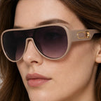 Aurelia Shield Aviator Shades - Khaki - aviator sunglasses - Eric Muller - Image 3
