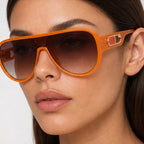 Aurelia Shield Aviator Shades - Orange - shield frame - Eric Muller - Image 4