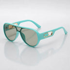 Aurelia Shield Aviator Shades - Turquoise - Sunglasses - Eric Muller - Image 1