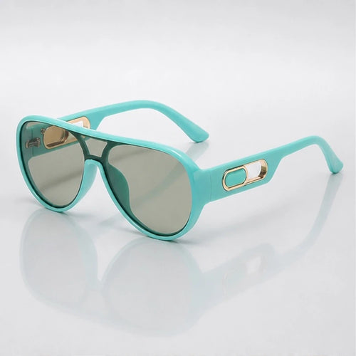 Aurelia Shield Aviator Shades - Turquoise - Sunglasses - Eric Muller - Image 1