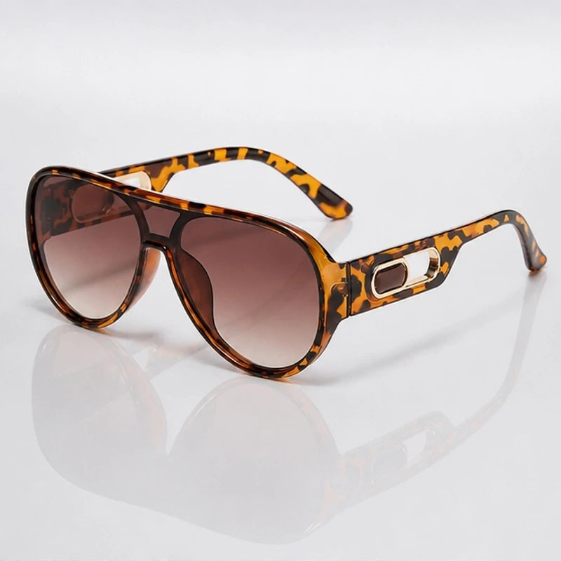 Aurelia Shield Aviator Shades - Leopard - Sunglasses - Eric Muller - Image 1