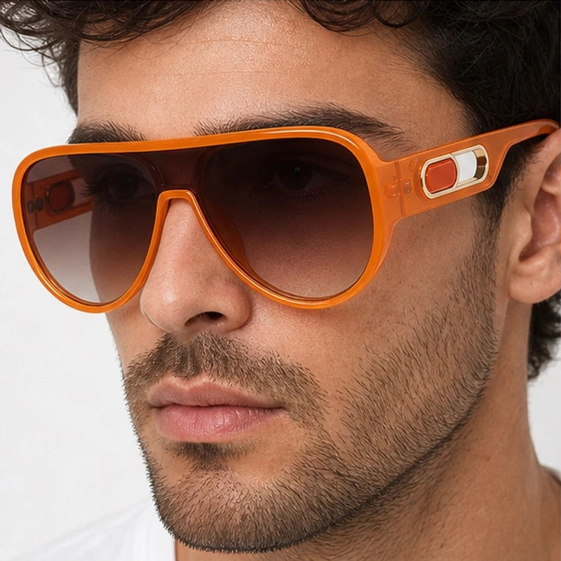 Aurelia Shield Aviator Shades - Orange - aviator sunglasses - Eric Muller - Image 3