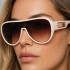 Aurelia Shield Aviator Shades - Cream - aviator sunglasses - Eric Muller - Image 3