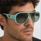 Aurelia Shield Aviator Shades - Turquoise - aviator sunglasses - Eric Muller - Image 3