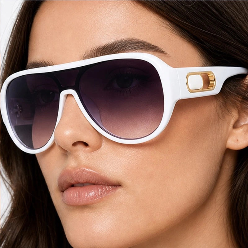 Aurelia Shield Aviator Shades - White - aviator sunglasses - Eric Muller - Image 3