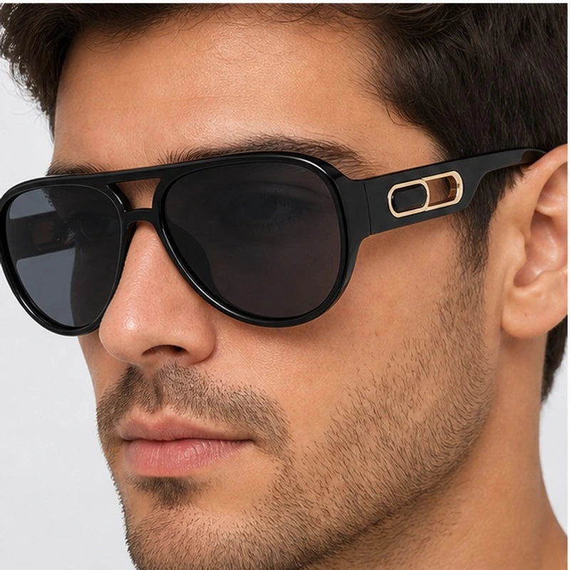 Aurelia Shield Aviator Shades - Black - aviator sunglasses - Eric Muller - Image 3