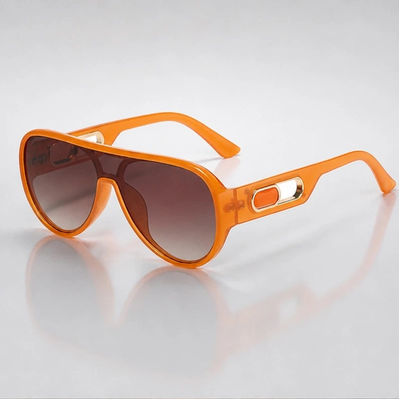 Aurelia Shield Aviator Shades - Orange - Sunglasses - Eric Muller - Image 1